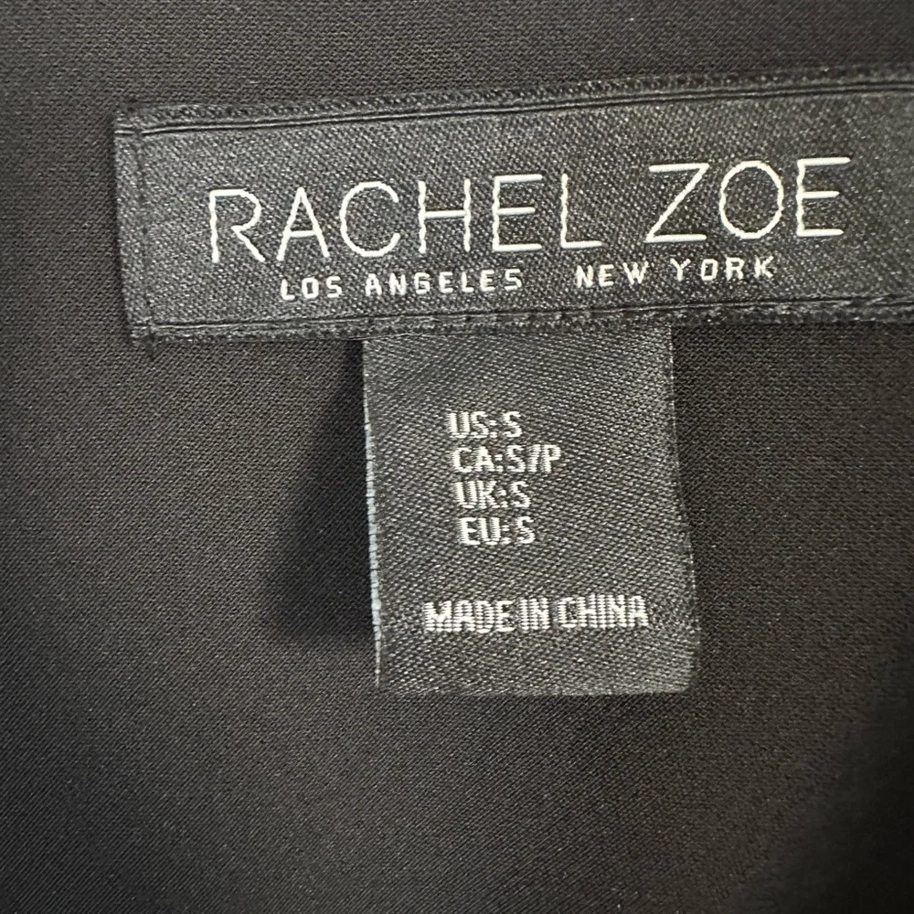 Rachel Zoe True Wrap Trench Coat Dress Long Sleeve Black Size Small - Picture 4 of 16